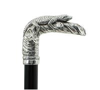 Cavagnini Walking Cane For Seniors, Elegant, Personalized In Beech Wood With A Solid Metal Handle, Made In Italy