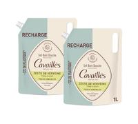 Cavaillès Verbena Zest Shower Gel Refill Pack of 2 x 1L - Sensitive Skin - Pro-Regenerating Plant-Based Extra-Rich® - Soap-Free - Moisturizing & Protective - Eco Size