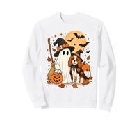 Cavalier Charles King Spaniel Ghost Dog Witch Hat Halloween Sweatshirt