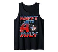 Cavalier Dog American Flag Glasses Happy 4th of July Tank Top
