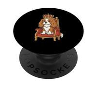 Cavalier Dog Spaniel Crown - Funny Dog Mom Dad Royal PopSockets Adhesive PopGrip
