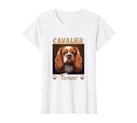 Cavalier Forever Owner Cavalier King Charles Spaniel T-Shirt, Women, White, X-Large