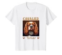 Cavalier Forever Owner Cavalier King Charles Spaniel T-Shirt, Youth, White, Large