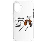 Cavalier King Charles Dog Behave No Stubborn Meme Cartoon Case for iPhone 16