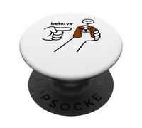 Cavalier King Charles Dog Behave No Stubborn Meme Cartoon PopSockets Adhesive PopGrip