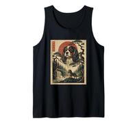 Cavalier King Charles Lover Japanese Art Vintage Retro Tank Top