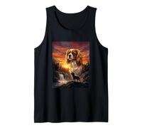 Cavalier King Charles Lover Vintage Sunset Forest Art Tank Top