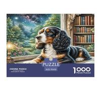 Cavalier King Charles Spaniel 1000 Piece Jigsaw Puzzles Fun Challenging Modern Pet Dog Educational Game for The Whole Gifts Suitable for Children & People Aged 14+ 70x50cm/1000pcs