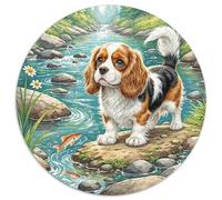 Cavalier King Charles Spaniel 1000 Piece Round Puzzle For Adults And Kids Cute Pets Jigsaw Puzzles Creative Unique Challenge Games Family Game 1000pcs (67.5x67.5cm)