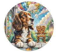 Cavalier King Charles Spaniel 1000 Piece Round Puzzle For Adults And Kids Cute Pets Jigsaw Puzzles Creative Unique Challenge Games Stress Reliever Difficult Challenge 1000pcs (67.5x67.5cm)