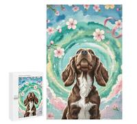 Cavalier King Charles Spaniel 1000Pc Jigsaw Puzzles Adults Children Cute Pet Jigsaws Post-Retirement Leisure Challenging Puzzle Great Gift Seniors Stress Reliever 1000 PCS