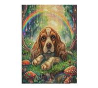 Cavalier King Charles Spaniel 300 Piece Jigsaw Puzzle for Adults Teens Cocker Rainbow Laundry Room Decor Boredom Buster Colourful Artwork Great Gift for 300 PCS