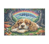 Cavalier King Charles Spaniel (5) 1000 Piece Jigsaw Puzzle for Adults Cocker Rainbow Sick Day Activity Gentle Distraction No Dust Pieces Great Gift for Get Well Soon 1000 PCS