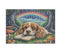 Cavalier King Charles Spaniel (5) 300 Piece Jigsaw Puzzle for Adults Cocker Rainbow Morning Coffee Companion Mindful Start Beautiful Artwork Ideal Birthday Present 300 PCS