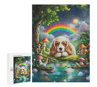 Cavalier King Charles Spaniel 500Pc Jigsaw Puzzles Adults Kids Cute Pet Jigsaws Weekend Craft Activity Parent-Child Bonding Vibrant Design Perfect Festival Gift 500 PCS