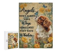 Cavalier King Charles Spaniel Angel "Don't Always Have Wings" 500 Piece Puzzle - Heartwarming Dog Portrait with Inspirational Message, Perfect Puzzle for Dog Lovers, Finished Size 21 x 15 Inches