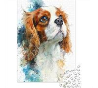 Cavalier King Charles Spaniel Art Print Jigsaw Puzzles Puzzles for Adults Kids. 1000 Piece Whimsical Challenge Toy Educational Game Home Decoration for Educational Games Gifts 52x38cm/1000pcs
