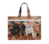 Cavalier King Charles Spaniel Autumn Puppies,Canvas Document Bag Zipper File Tote Bag Handbag Briefcase for School Office