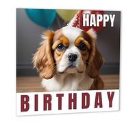Cavalier King Charles Spaniel Birthday Card 147 x 147mm Happy Birthday Card