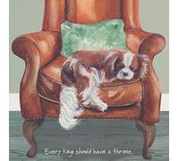 Cavalier King Charles Spaniel BLANK birthday greeting card - Every king should have a throne