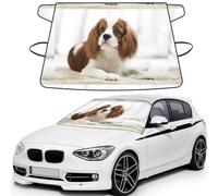Cavalier King Charles Spaniel Brown Spaniel, Car Windshield Cover, Protective Windscreen Cover - Snow Ice Sun UV Dust Water Resistant - Fit for Most Cars