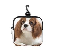 Cavalier King Charles Spaniel Brown Spaniel, Square Zipper Storage Bag, Neoprene Coin Purse, Small Wallets, Change Pouch, Change Purse