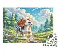 Cavalier King Charles Spaniel Challenging Jigsaw for Adults & Teens - Beagle in Forest Path 1000 Piece Puzzle for Relaxation, Creativity & Wall Decoration 52x38cm/1000pcs