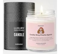 Cavalier King Charles Spaniel Christmas Candle Gift - Luxury Soy Wax Candle - Vanilla, Jasmine, Sugared Almond - Dogs in Shades - Makester