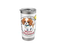 Cavalier King Charles Spaniel Christmas Ornament Art Stainless Steel Insulated Tumbler