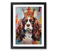 Cavalier King Charles Spaniel Contemporary Framed Wall Art Print, Ready to Hang Picture for Living Room Bedroom Home Office, Black A2 (48 x 66 cm)