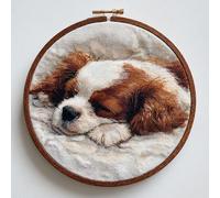 Cavalier King Charles Spaniel Cross Stitch Kits for Beginners Adults,11 CT Patterns Dimensions Embroidery Kits Arts Craft Kits, Home Decor 13.7 x 13.7in,35x35cm（26412）-30A