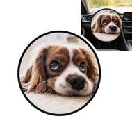 Cavalier King Charles Spaniel Cute Dogs Pets, 17.7 in Steering Wheel Sun Shade Cover, Anti-Heat Aluminum Foil Steering Wheel Cover