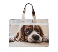 Cavalier King Charles Spaniel Cute Dogs Pets,Canvas Document Bag Zipper File Tote Bag Handbag Briefcase for School Office