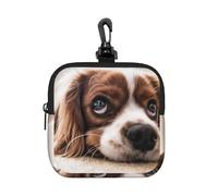 Cavalier King Charles Spaniel Cute Dogs Pets, Square Zipper Storage Bag, Neoprene Coin Purse, Small Wallets, Change Pouch, Change Purse