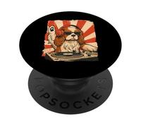 Cavalier King Charles Spaniel DJ House Music Retro Dog Lover PopSockets Adhesive PopGrip