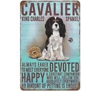 Cavalier King Charles Spaniel Dog Animal Metal Sign TIN Plaque Print Tin Sign Wall Poster Decor Funny Retro Bar Coffee Club Pub Gift Wall Decor Sign 8x12 Inch