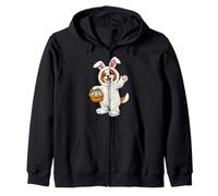 Cavalier King Charles Spaniel Dog As Easter Bunny Funny Cute Zip Hoodie