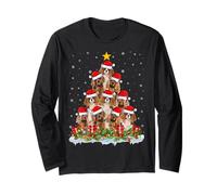 Cavalier King Charles Spaniel Dog Christmas Tree Lights Xmas Long Sleeve T-Shirt