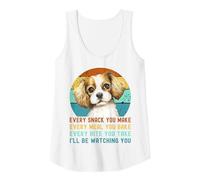 Cavalier King Charles Spaniel Dog Every Snack You Make Tank Top, Women, White, Large