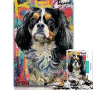 Cavalier King Charles Spaniel Dog Jigsaw Puzzles for Adults 1000 Piece Puzzle,Challenging To Complete But Fun And Humorous Educational Game for Birthday (38x26cm)