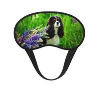 Cavalier King Charles Spaniel Dog Lupin Flowers, Full Eye Covers Light Blocking Eye Masks Blackout Sleep Eye Muffs