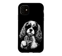 Cavalier King Charles Spaniel Drinking Iced Coffee Funny Dog Case for iPhone 11