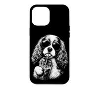 Cavalier King Charles Spaniel Drinking Iced Coffee Funny Dog Case for iPhone 12 Pro Max