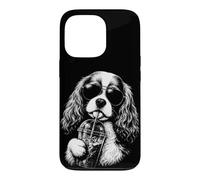 Cavalier King Charles Spaniel Drinking Iced Coffee Funny Dog Case for iPhone 13 Pro
