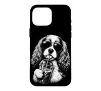 Cavalier King Charles Spaniel Drinking Iced Coffee Funny Dog Case for iPhone 16 Pro Max
