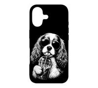 Cavalier King Charles Spaniel Drinking Iced Coffee Funny Dog Case for iPhone 17