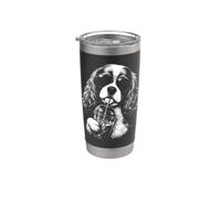 Cavalier King Charles Spaniel Drinking Iced Coffee Funny Dog Stainless Steel Insulated Tumbler