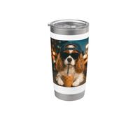 Cavalier King Charles Spaniel Drinking Iced Coffee Funny Stainless Steel Insulated Tumbler
