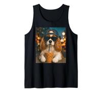 Cavalier King Charles Spaniel Drinking Iced Coffee Funny Tank Top
