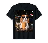 Cavalier King Charles Spaniel Drinking iced Coffee T-Shirt